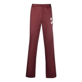 Pantalones deportivos rectos Off-White para hombre FW22 con estampado de Arrows, versión joggers, color rojo