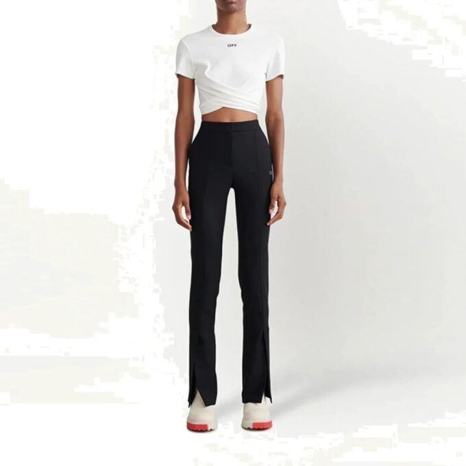 Pantalones entallados de cintura alta Off-White «Negro»