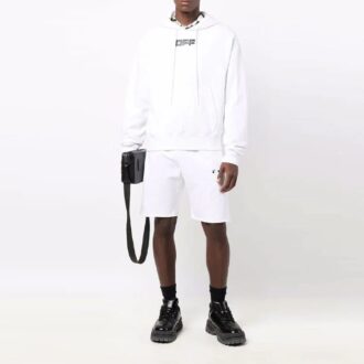 Pantalones FW21 con estampado de logotipo, cintura elástica, versión Pantalones Cortos deportivos, blanco