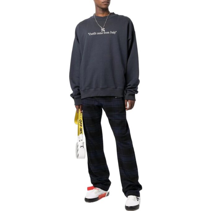 Pantalones informales a cuadros Off-White para hombre, temporada primavera-verano 2022, azul y negro
