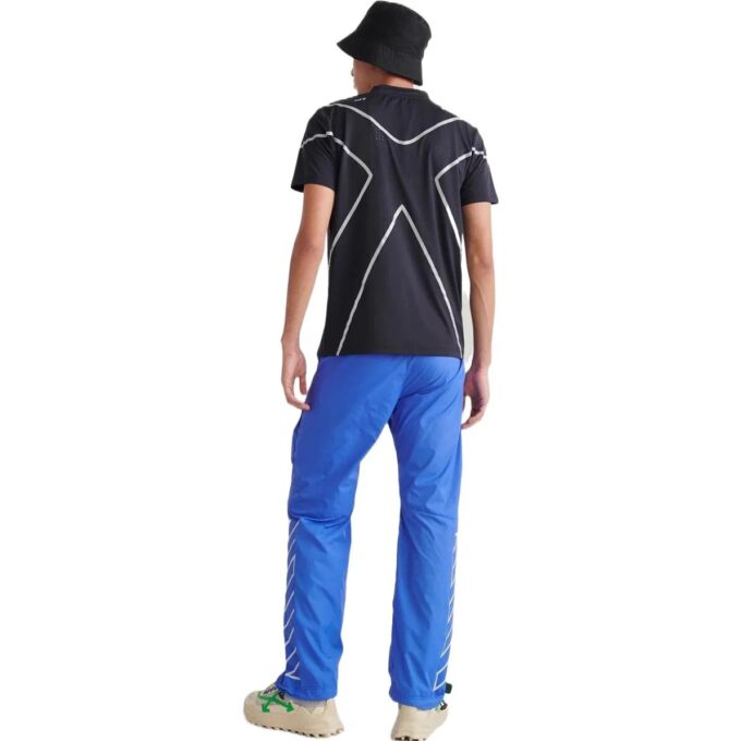 Pantalones informales con cordones y estampado Off-White para hombre, temporada primavera-verano 2022, azul