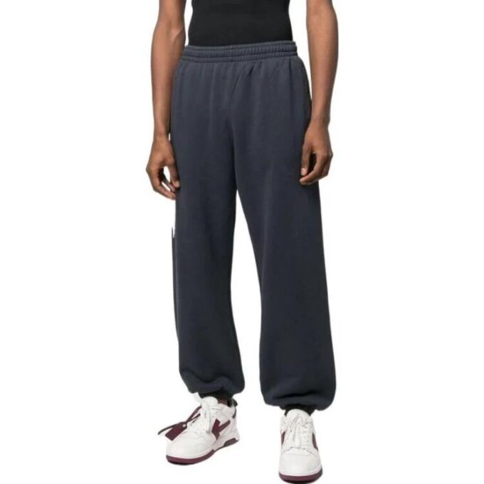 Pantalones informales de algodón a juego Off-White para hombre, colección primavera-verano 2022, color azul otoño