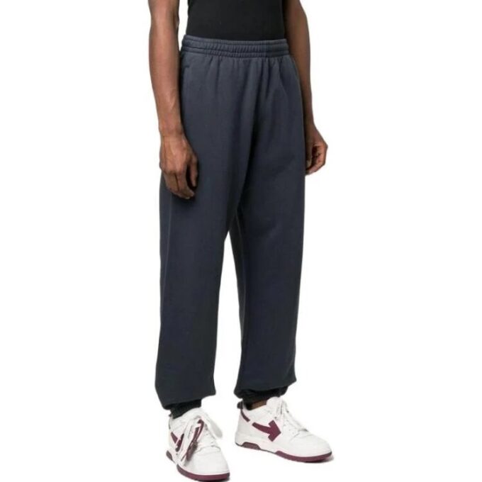 Pantalones informales de algodón a juego Off-White para hombre, colección primavera-verano 2022, color azul otoño