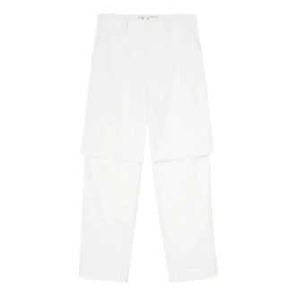 Pantalones informales de color liso Off-White para hombre, temporada otoño-invierno 2022, corte holgado, color blanco