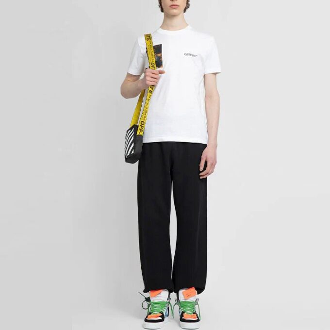 Pantalones informales de color liso para hombre Off-White SS22, color negro