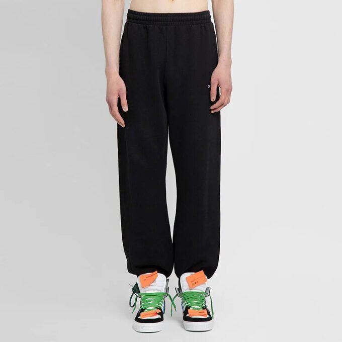 Pantalones informales de color liso para hombre Off-White SS22, color negro