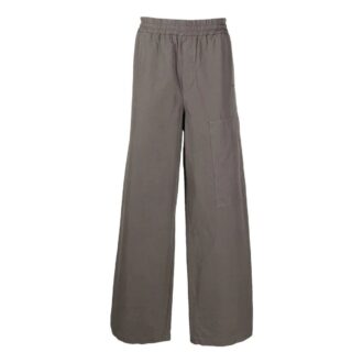 Pantalones informales de corte holgado con logotipo bordado en color liso Off-White para hombre, colección Otoño-Invierno 2022, color gris