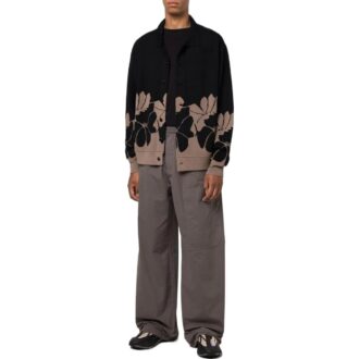 Pantalones informales de corte holgado con logotipo bordado en color liso Off-White para hombre, colección Otoño-Invierno 2022, color gris