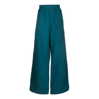 Pantalones informales de corte recto con cintura elástica y color liso Off-White para hombre, temporada Otoño-Invierno 2022, corte holgado, azul