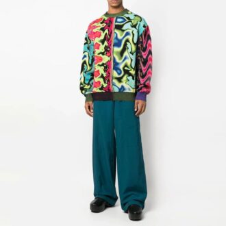 Pantalones informales de corte recto con cintura elástica y color liso Off-White para hombre, temporada Otoño-Invierno 2022, corte holgado, azul