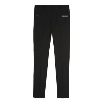 Pantalones informales de corte recto con estampado de letras en color liso Off-White para hombre, colección Otoño-Invierno 2022, versión estándar, color negro