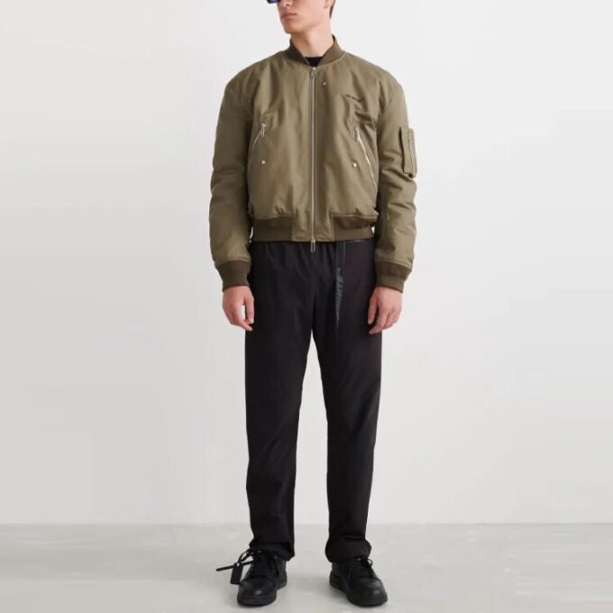 Pantalones informales de corte recto de color liso para hombre Off-White SS22, negros