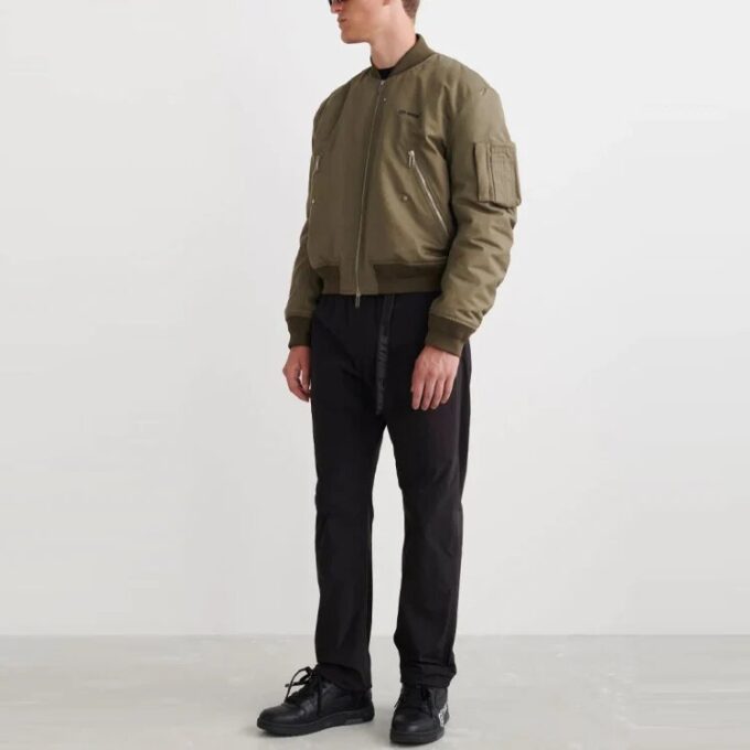 Pantalones informales de corte recto de color liso para hombre Off-White SS22, negros