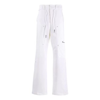 Pantalones informales de corte recto Off-White x Nike Crossover, de color liso con estampado de logotipo pequeño, en blanco