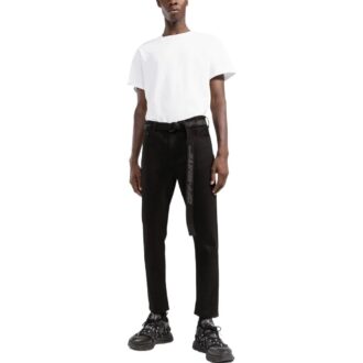 Pantalones informales de corte recto y cintura alta Off-White para hombre, temporada primavera-verano 2022, color liso, negros