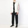 Pantalones informales de hombre Off-White de color liso con raya lateral blanca, negros