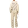 Pantalones informales de hombre Off-White FW22 con estampado de rayas y cordón, de corte recto, color beige