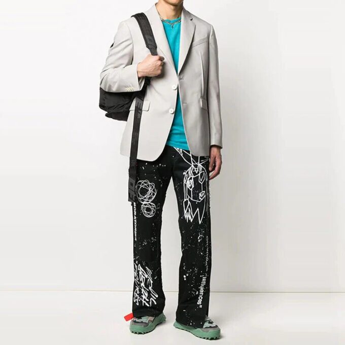 Pantalones informales Futura Crossover Printing, negros