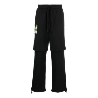 Pantalones informales Off-White para hombre FW22 con estampado de flechas, color negro