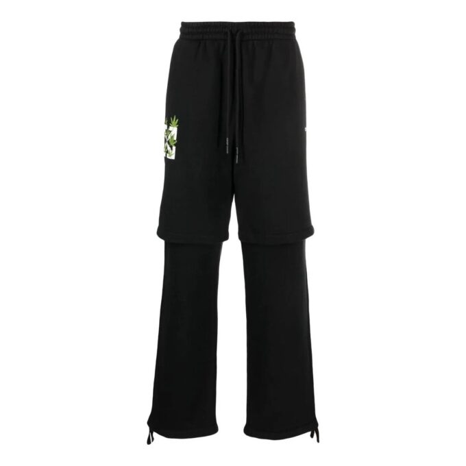 Pantalones informales Off-White para hombre FW22 con estampado de flechas, color negro