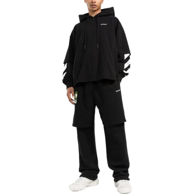 Pantalones informales Off-White para hombre FW22 con estampado de flechas, color negro