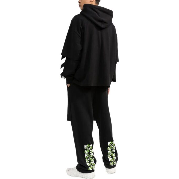 Pantalones informales Off-White para hombre FW22 con estampado de flechas, color negro
