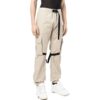 Pantalones informales Off-White para hombre FW22 de color liso con bolsillos grandes y cordones, versión beige