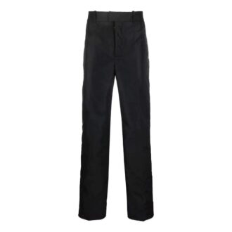 Pantalones informales rectos de color liso Off-White para hombre, temporada primavera-verano 2022, color negro