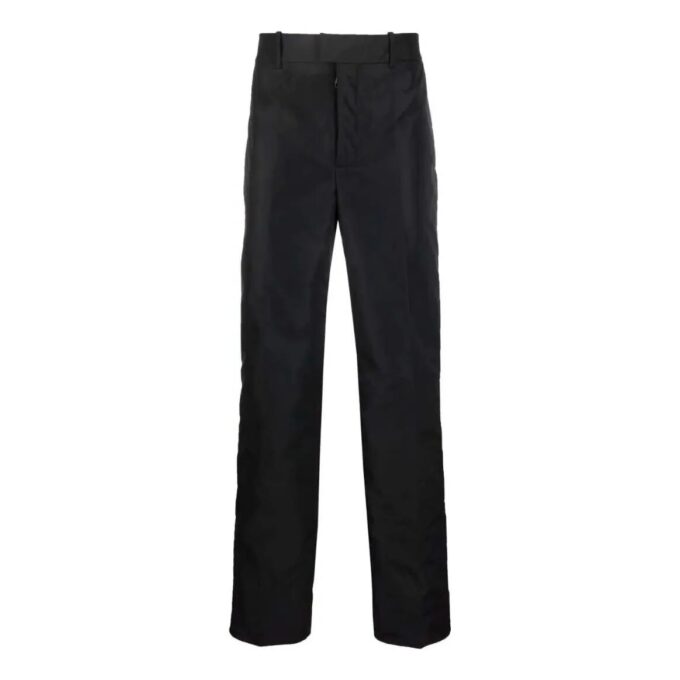 Pantalones informales rectos de color liso Off-White para hombre, temporada primavera-verano 2022, color negro