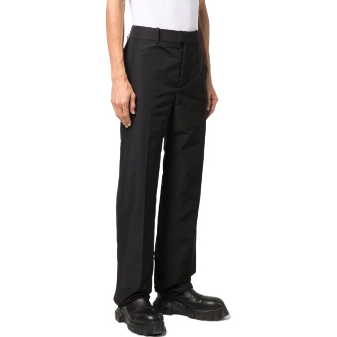 Pantalones informales rectos de color liso Off-White para hombre, temporada primavera-verano 2022, color negro