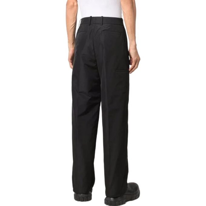 Pantalones informales rectos de color liso Off-White para hombre, temporada primavera-verano 2022, color negro