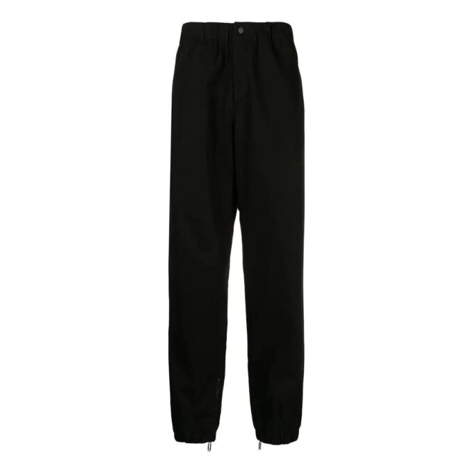 Pantalones informales rectos de hombre Off-White para la temporada de primavera-verano 2022, de color liso y cintura elástica, versión en negro