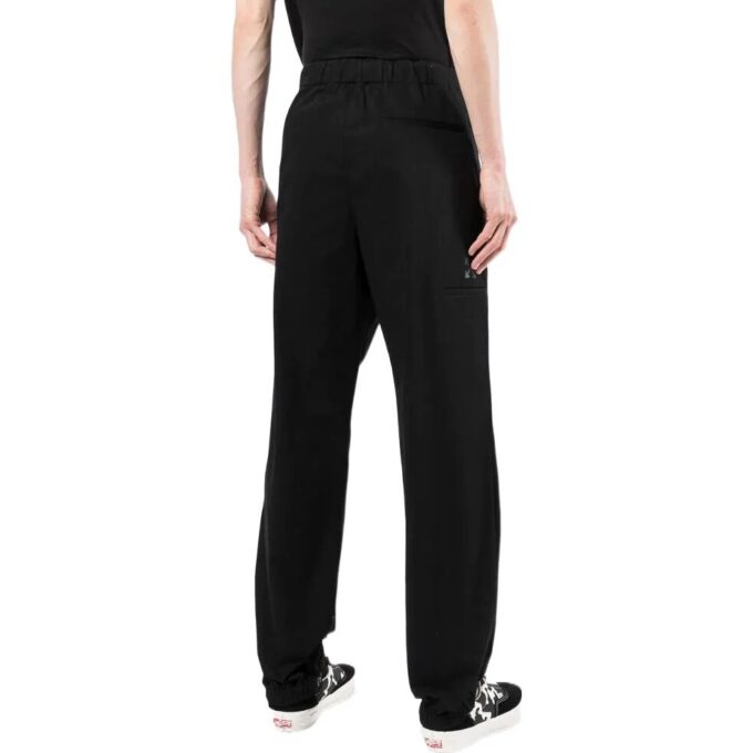 Pantalones informales rectos de hombre Off-White para la temporada de primavera-verano 2022, de color liso y cintura elástica, versión en negro