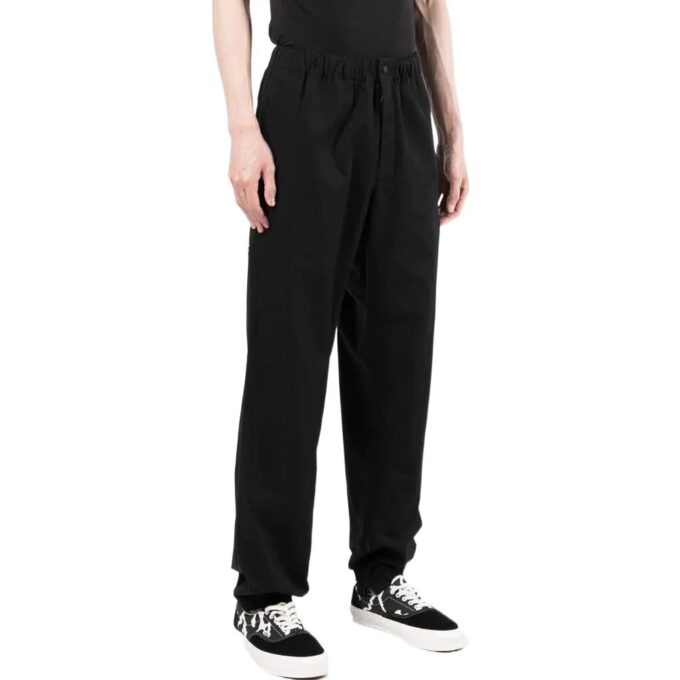 Pantalones informales rectos de hombre Off-White para la temporada de primavera-verano 2022, de color liso y cintura elástica, versión en negro