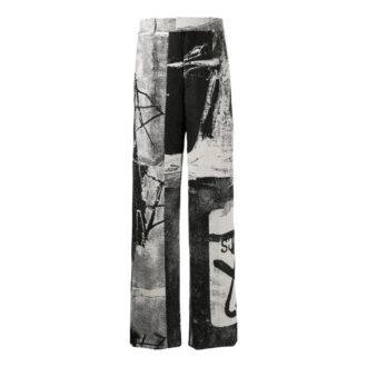 Pantalones informales rectos de talle alto con estampado de tinta Off-White para hombre, temporada primavera-verano 2022, corte holgado
