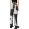 Pantalones informales rectos de talle alto con estampado de tinta Off-White para hombre, temporada primavera-verano 2022, corte holgado