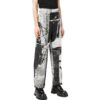 Pantalones informales rectos de talle alto con estampado de tinta Off-White para hombre, temporada primavera-verano 2022, corte holgado