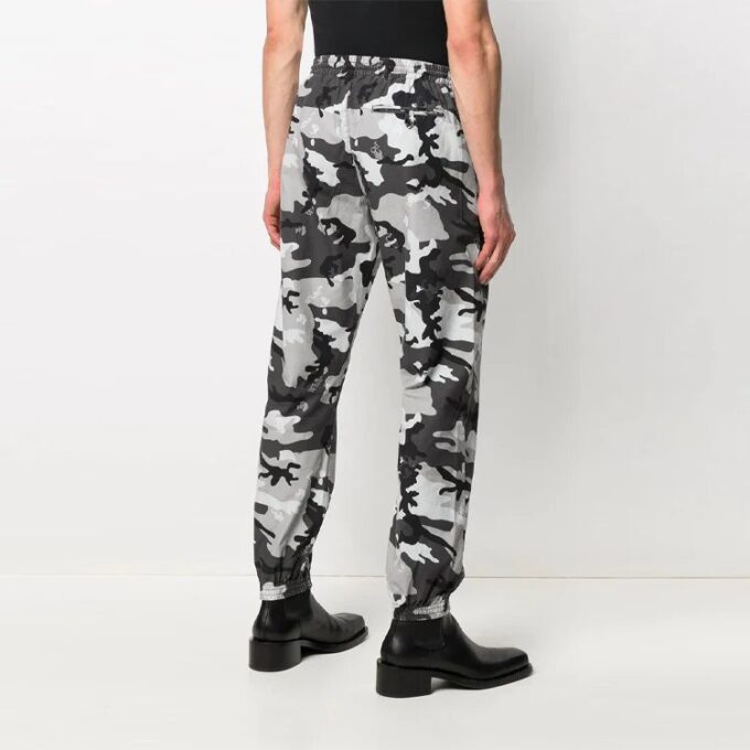 Pantalones jogger informales con estampado de logotipo SS21, versión estándar, camuflaje, blanco