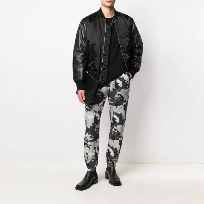 Pantalones jogger informales con estampado de logotipo SS21, versión estándar, camuflaje, blanco