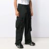 Pantalones largos cargo bordados, corte holgado, negros