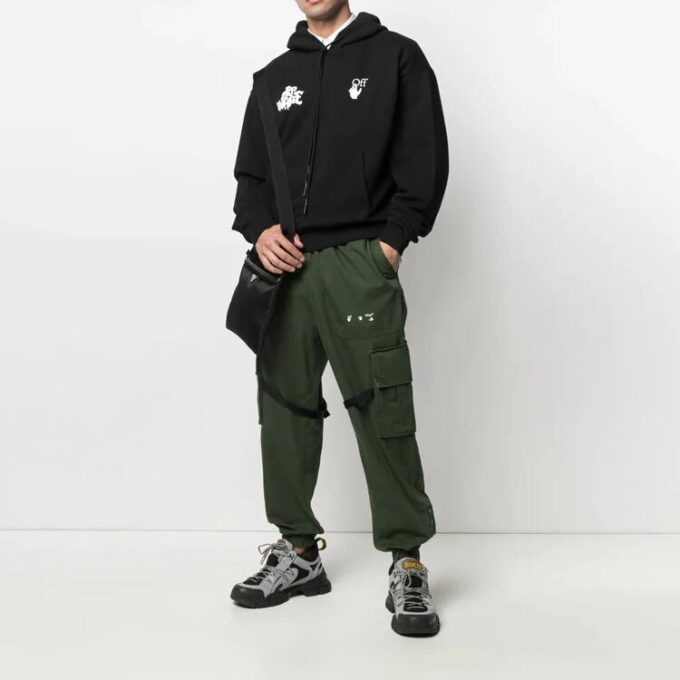 Pantalones largos cargo informales de la colección SS21, corte holgado, color verde