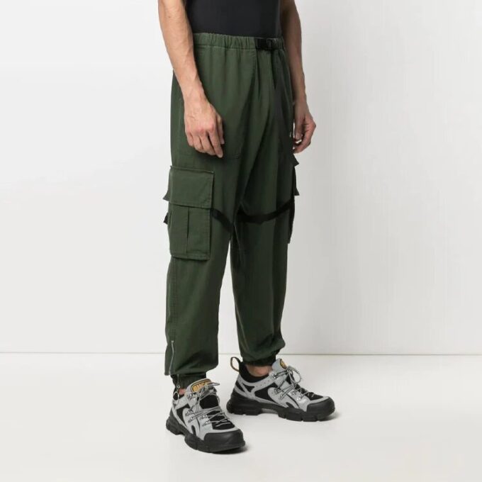 Pantalones largos cargo informales de la colección SS21, corte holgado, color verde
