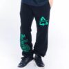 Pantalones largos con estampado de flecha bordada, corte holgado, negros
