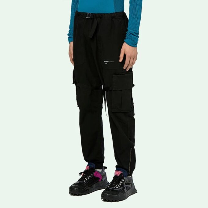 Pantalones largos de cargo negros para hombre de Off-White