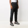 Pantalones largos de entrenamiento de nailon a rayas, negros
