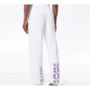 Pantalones largos deportivos con estampado de logotipo, blancos