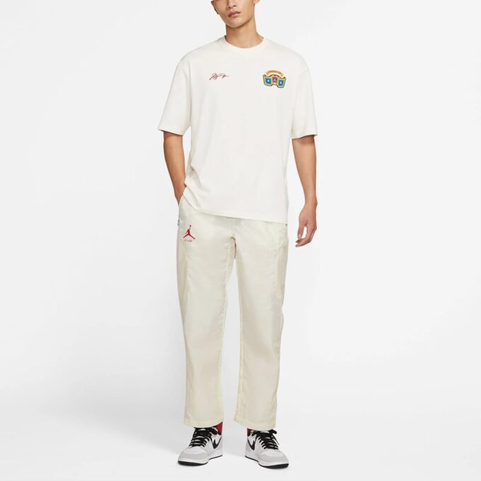 Pantalones largos deportivos con estampado del logotipo de Air Jordan x Off-White «Blanco crema»