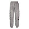 Pantalones largos deportivos con rayas y estampado de logotipo SS21, gris claro