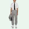 Pantalones largos deportivos con rayas y estampado de logotipo SS21, gris claro