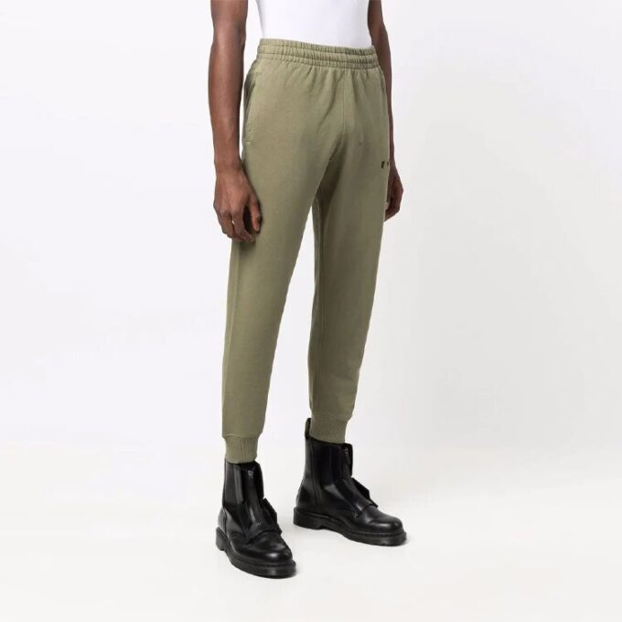 Pantalones largos deportivos rectos con cintura elástica y logotipo FW21, versión estándar, verde oscuro
